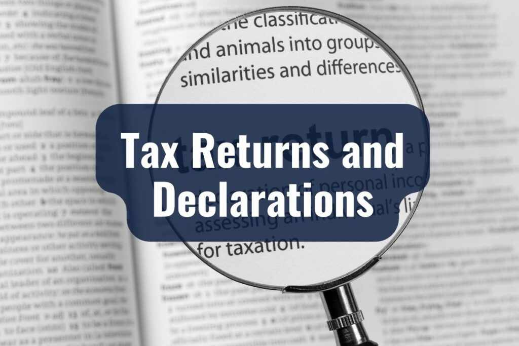 Tax Returns and Declarations